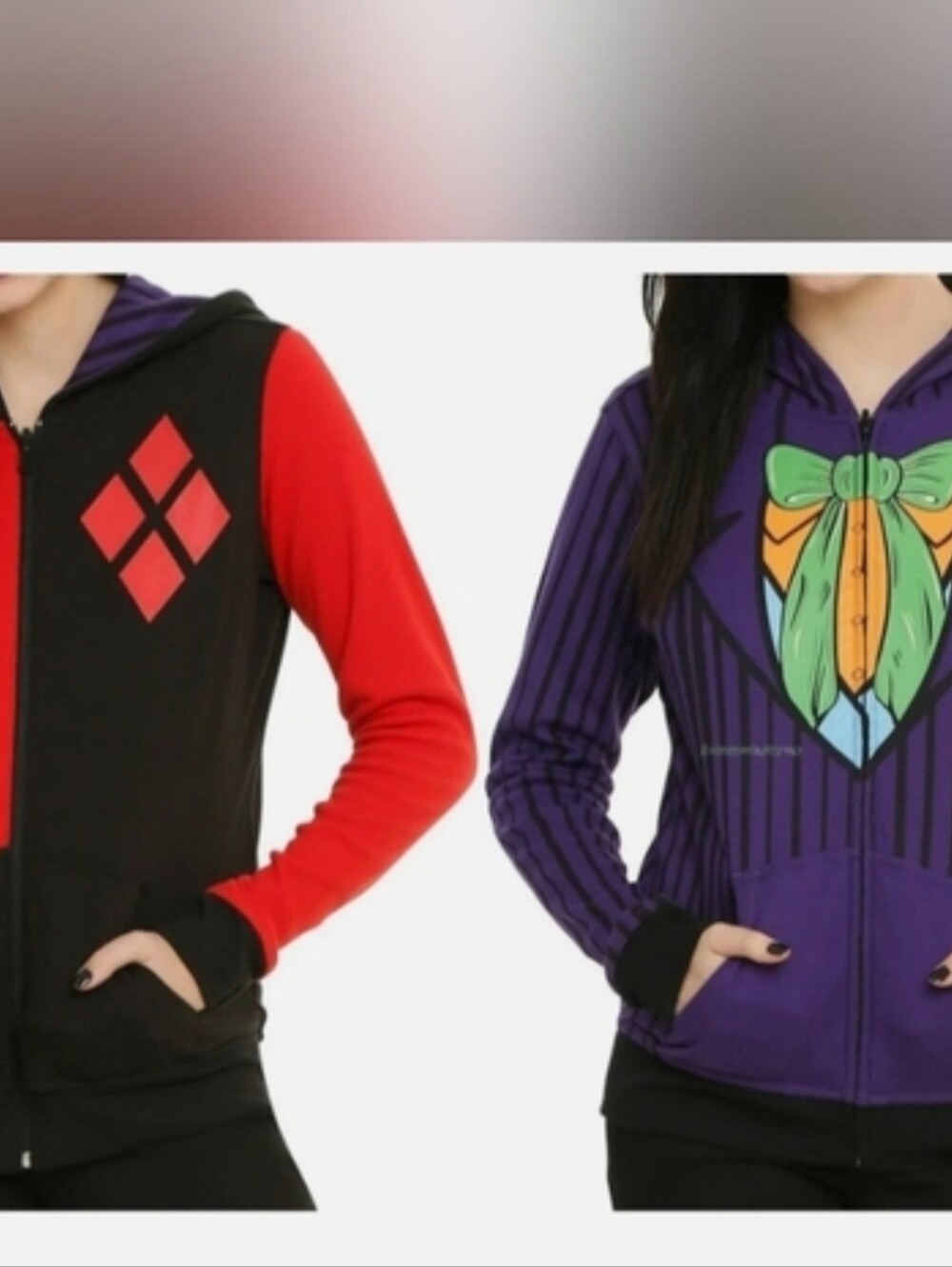 DC Comics Joker Harley Colorful Graphic Hoodie with Bow and Flower Brand New
